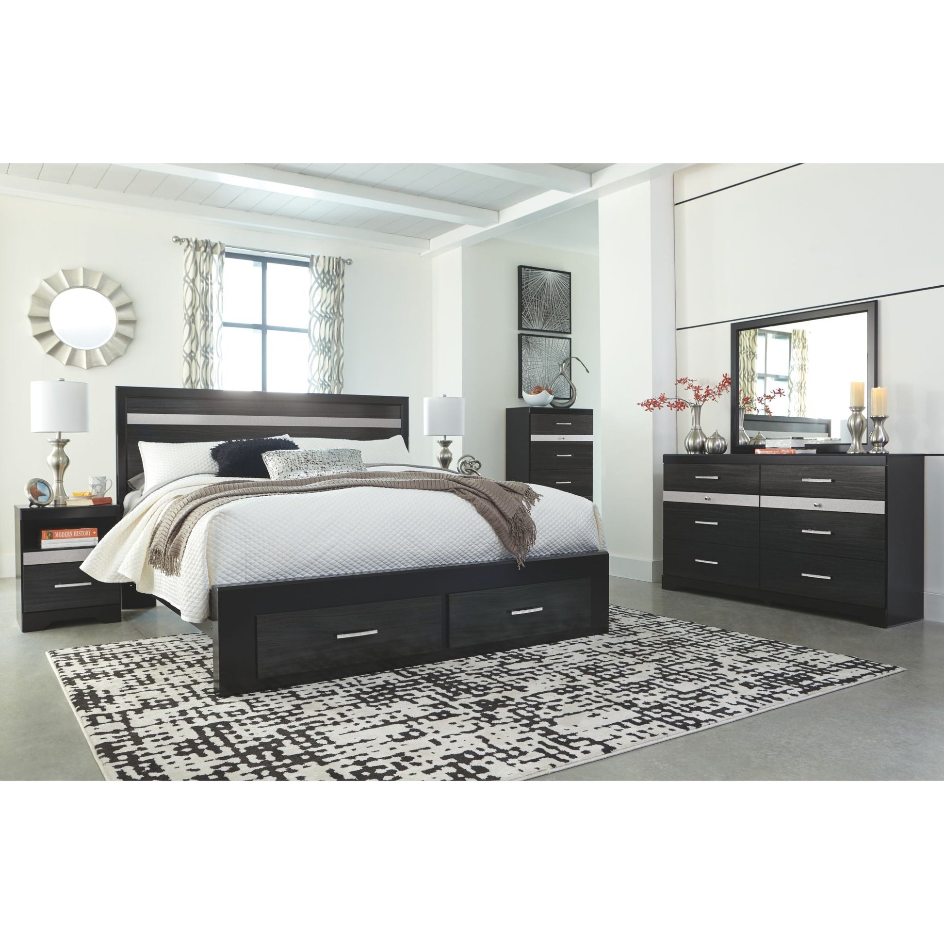 Drake 4 Piece Bed with Storage