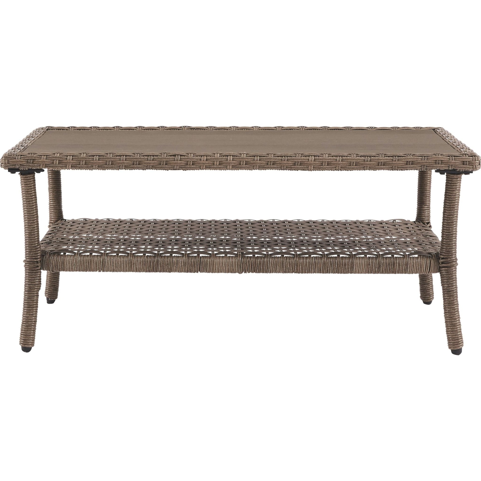 Outdoor Clear Ridge Coffee Table Light Brown