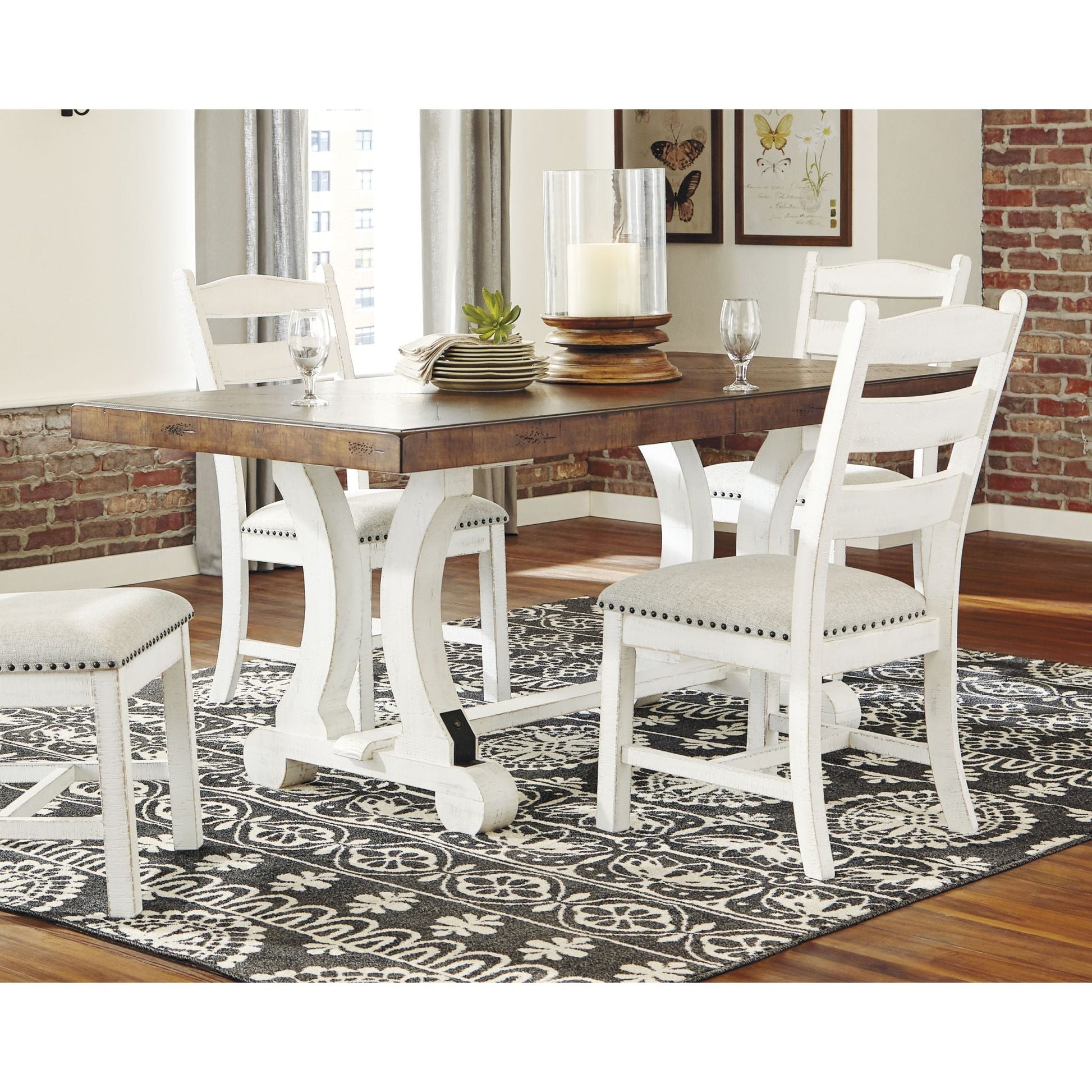 Valebeck Table - White/Brown - (D546-35)