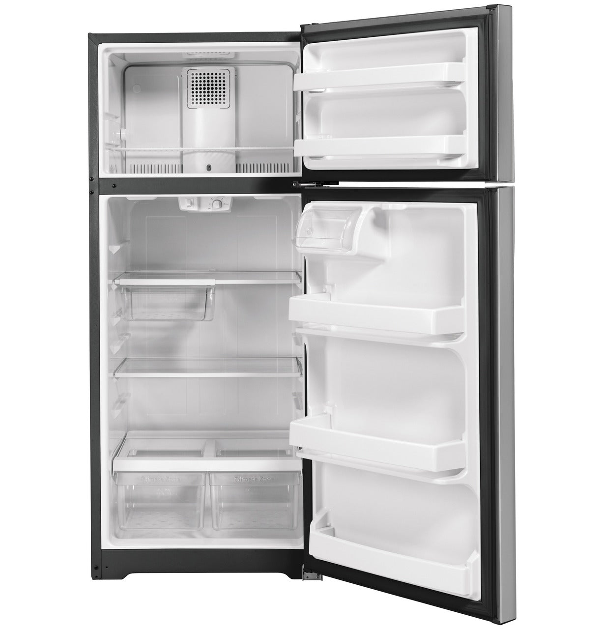 GE® ENERGY STAR® 17.5 Cu. Ft. Top-Freezer Refrigerator Stainless Steel - GTE18GSNRSS