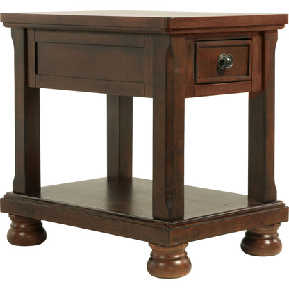Porter End Table - Rustic Brown