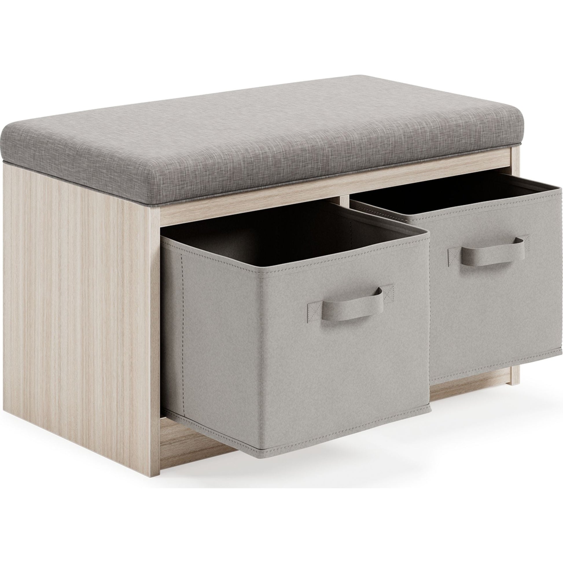 Blariden Storage Bench - Gray/Natural