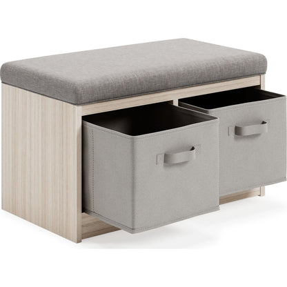 Blariden Storage Bench - Gray/Natural