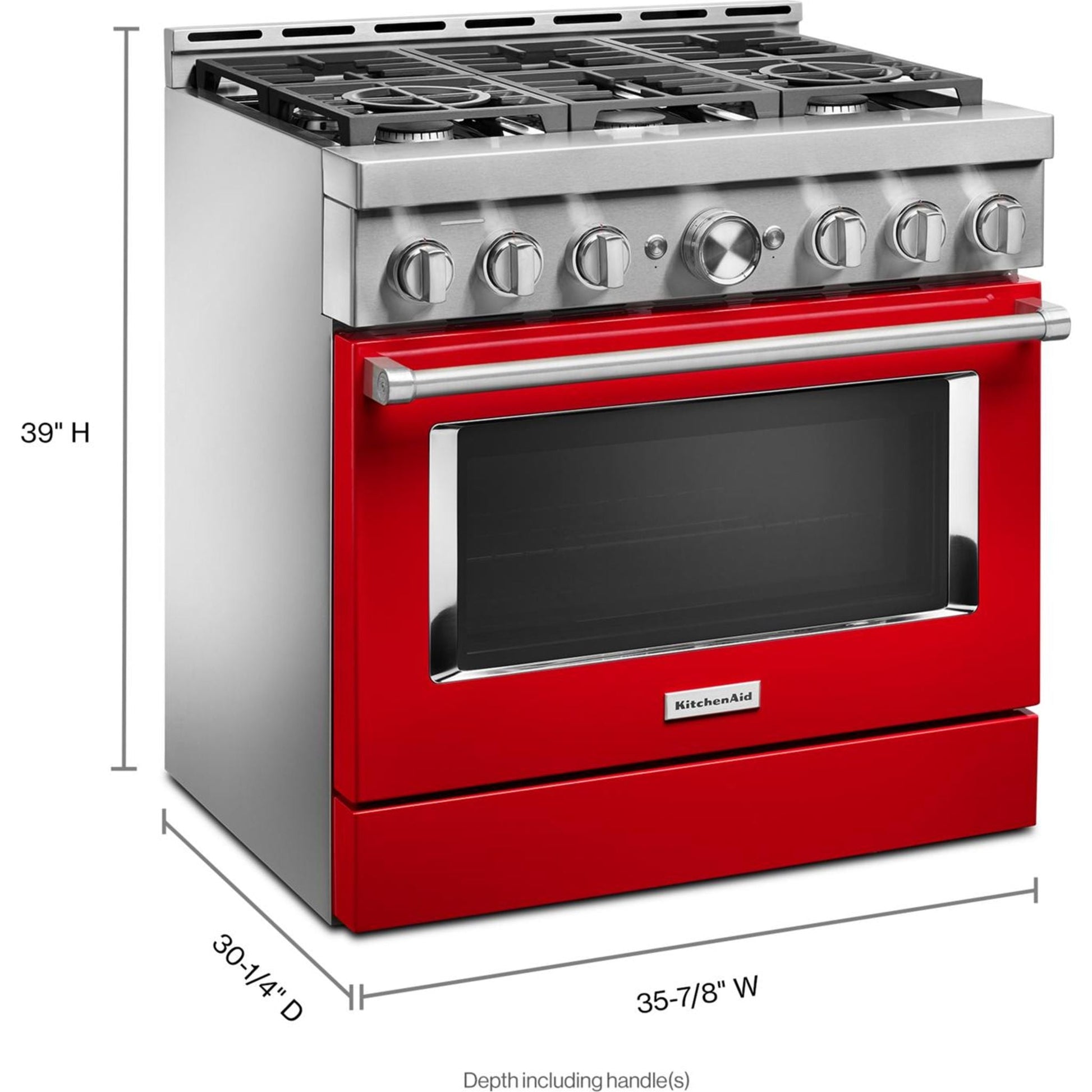 KitchenAid Gas Range (KFGC506JPA) - Passion Red