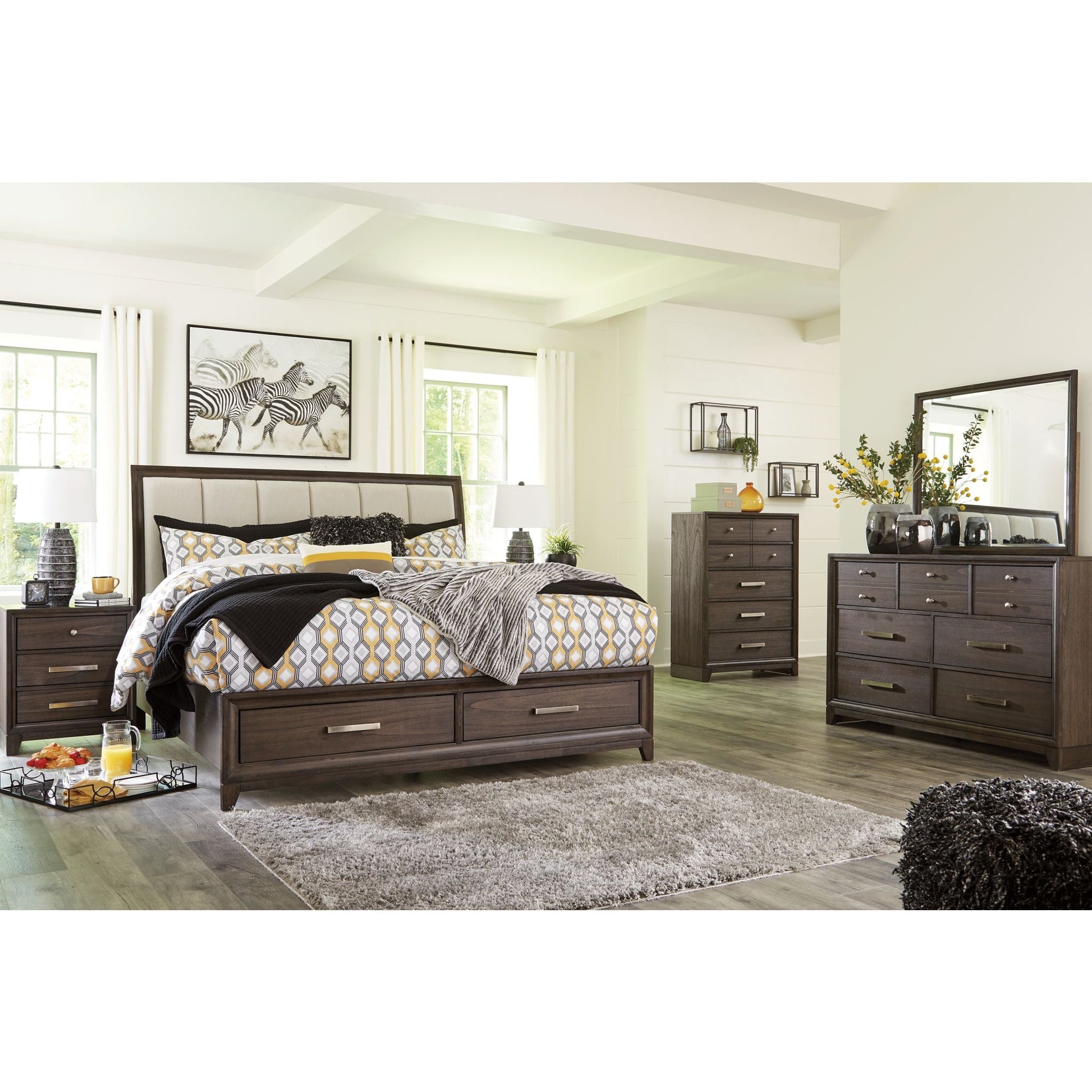 Barrington Heights 3 Piece King Storage Bed - Gray