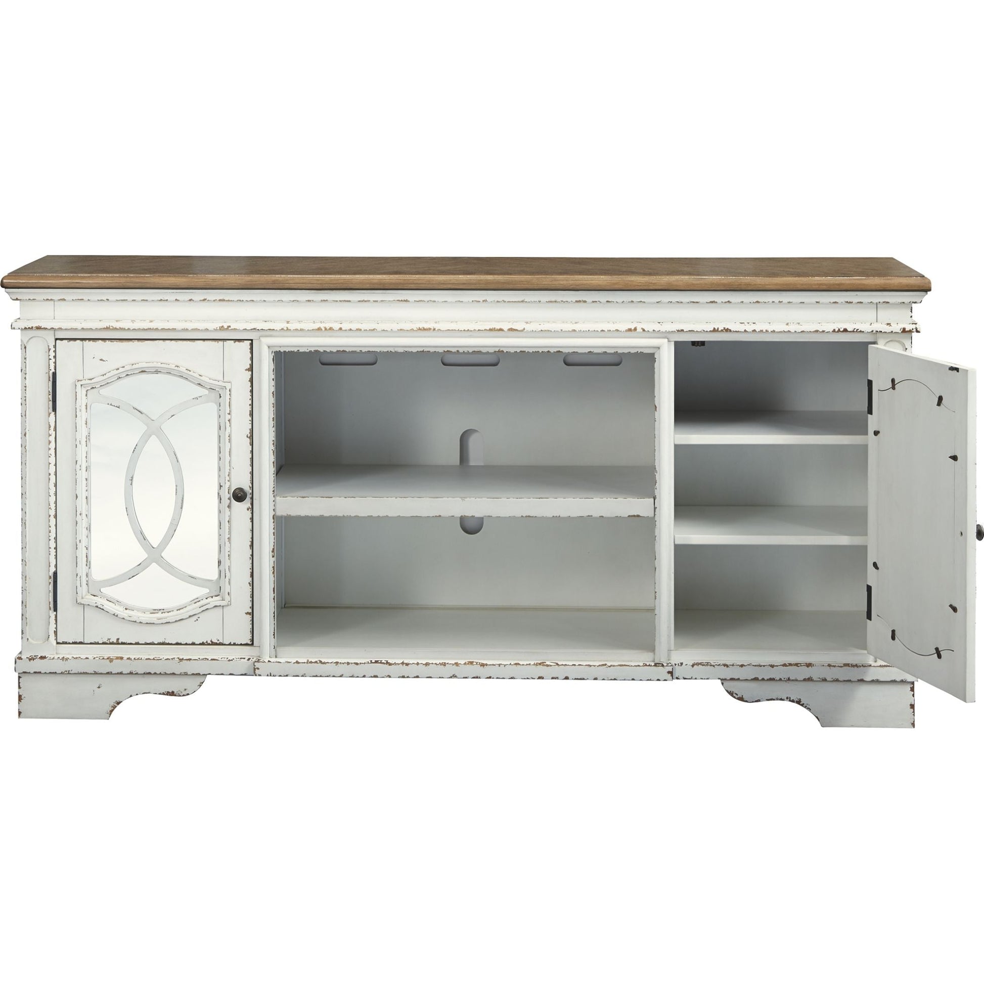 Realyn Large TV Stand - Chipped White