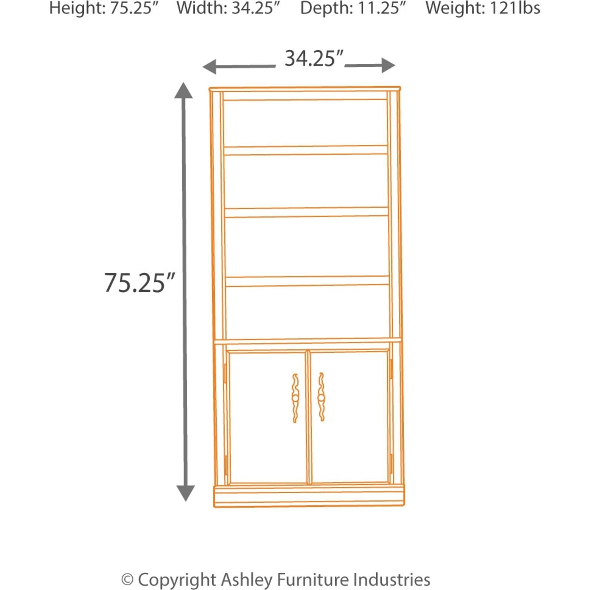 Hamlyn Large Door Bookcase - Medium Brown