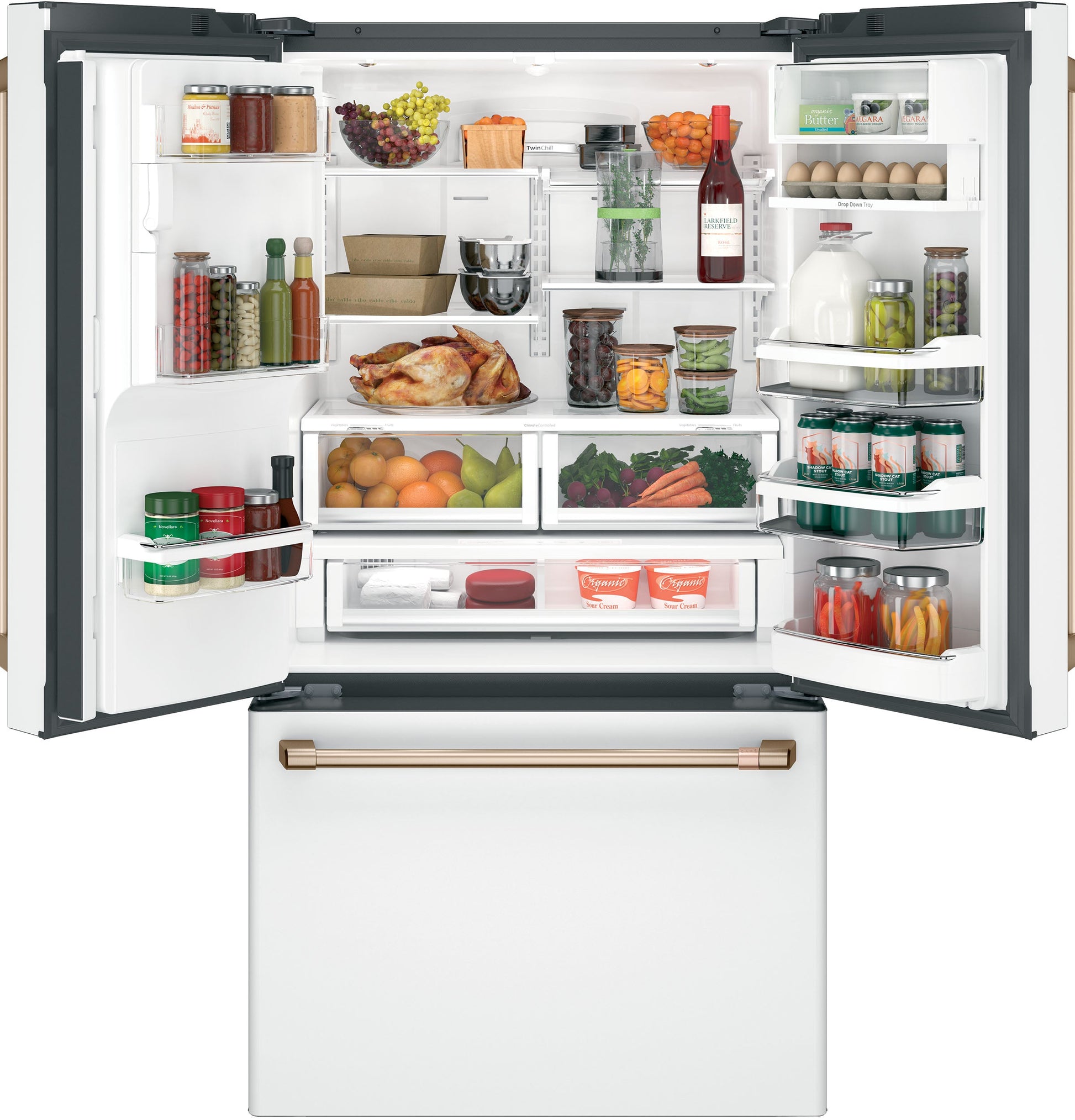 Café 22.2 Cu. Ft. Counter-Depth French-Door Refrigerator with Hot Water Dispenser Matte White - CYE22TP4MW2