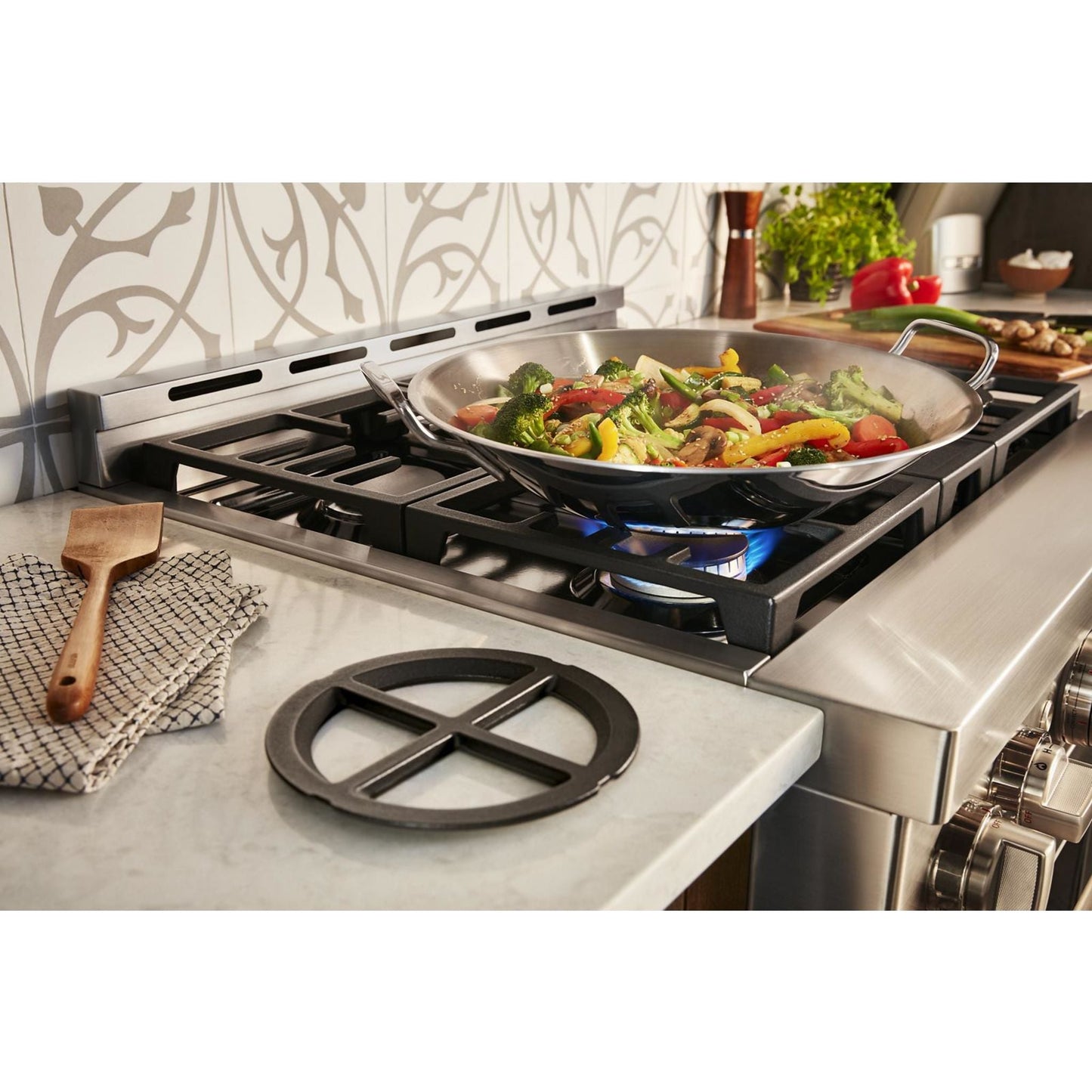 KitchenAid Gas Range (KFGC500JPA) - Passion Red