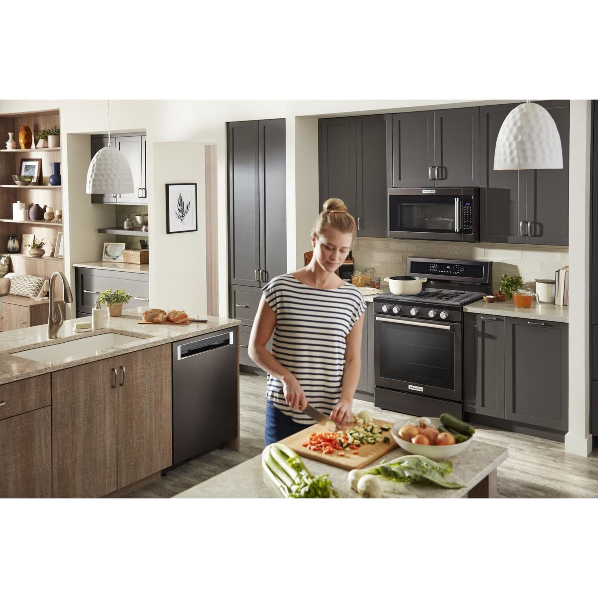 KitchenAid Gas Range (KFGG500EBS) - Black Stainless Steel