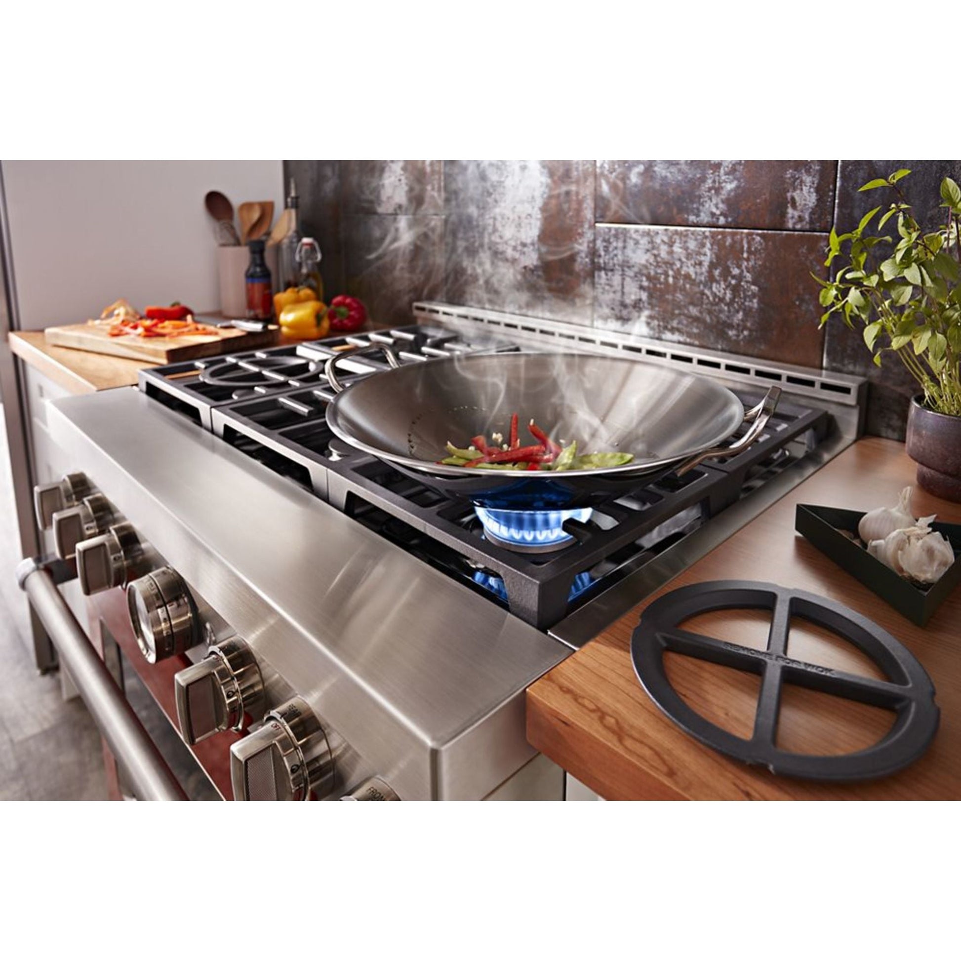 KitchenAid Gas Range (KFGC506JPA) - Passion Red