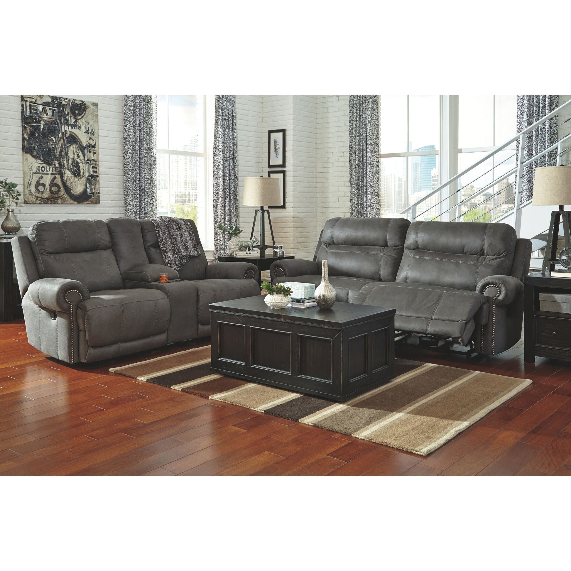Austere Reclining Sofa - Grey