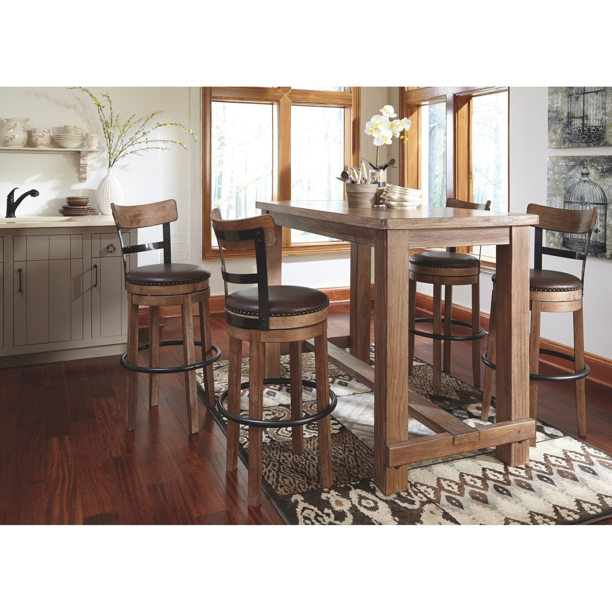 Pinnadel Bar Stool - Dark Brown - (D542-130)