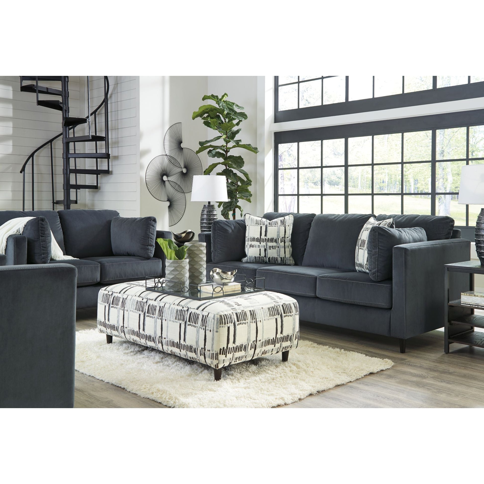 Kennewick Oversized Accent Ottoman - Shadow