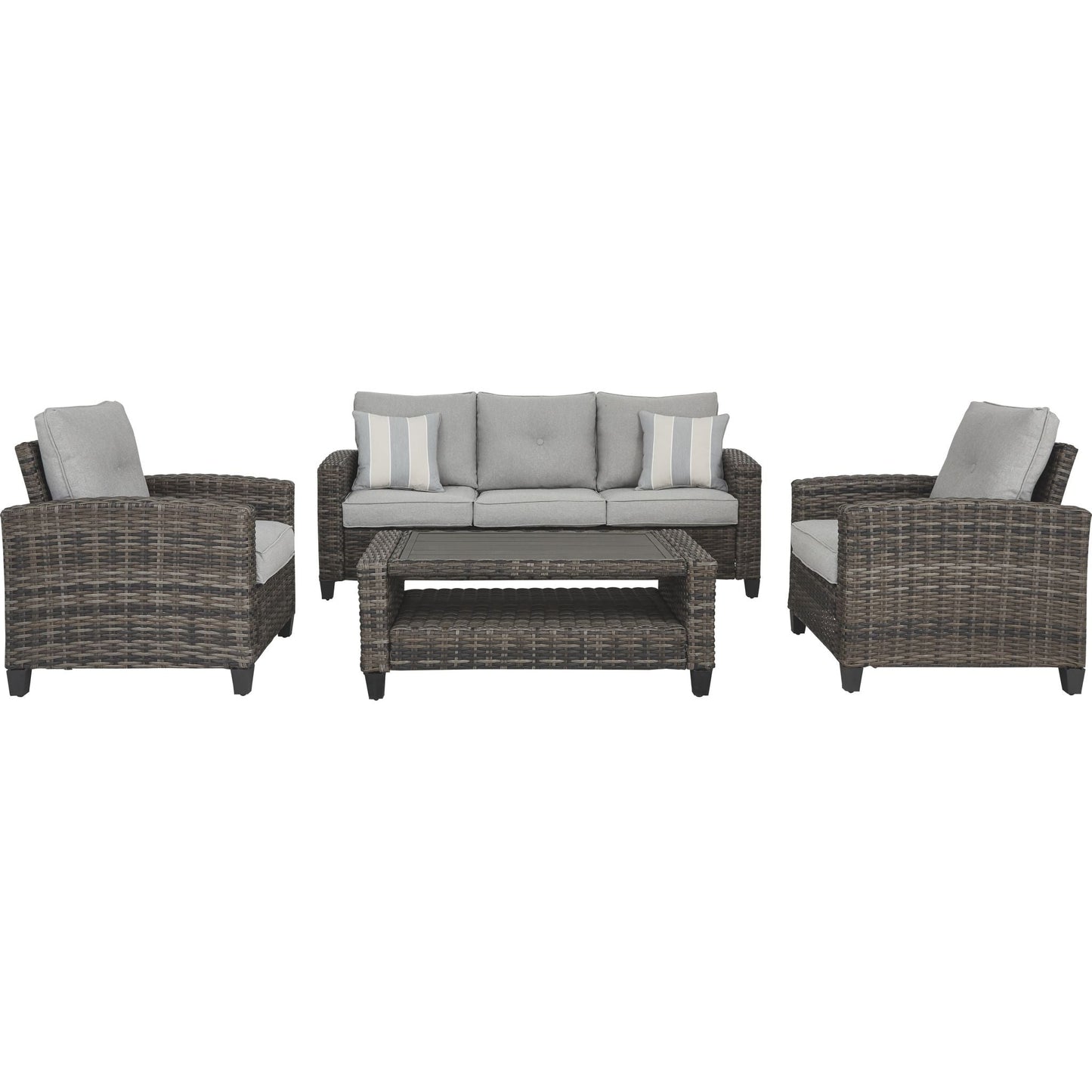 Outdoor Cloverbrooke Sofa, Pair of Chairs and Table Gray