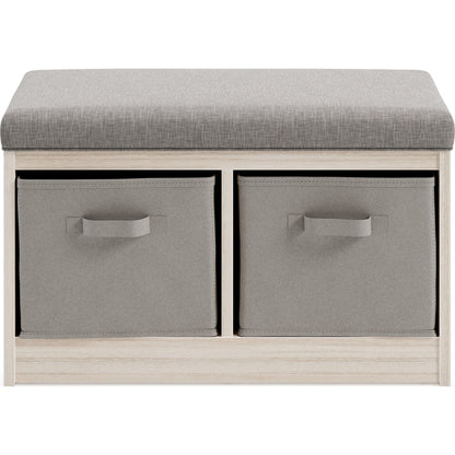 Blariden Storage Bench - Gray/Natural
