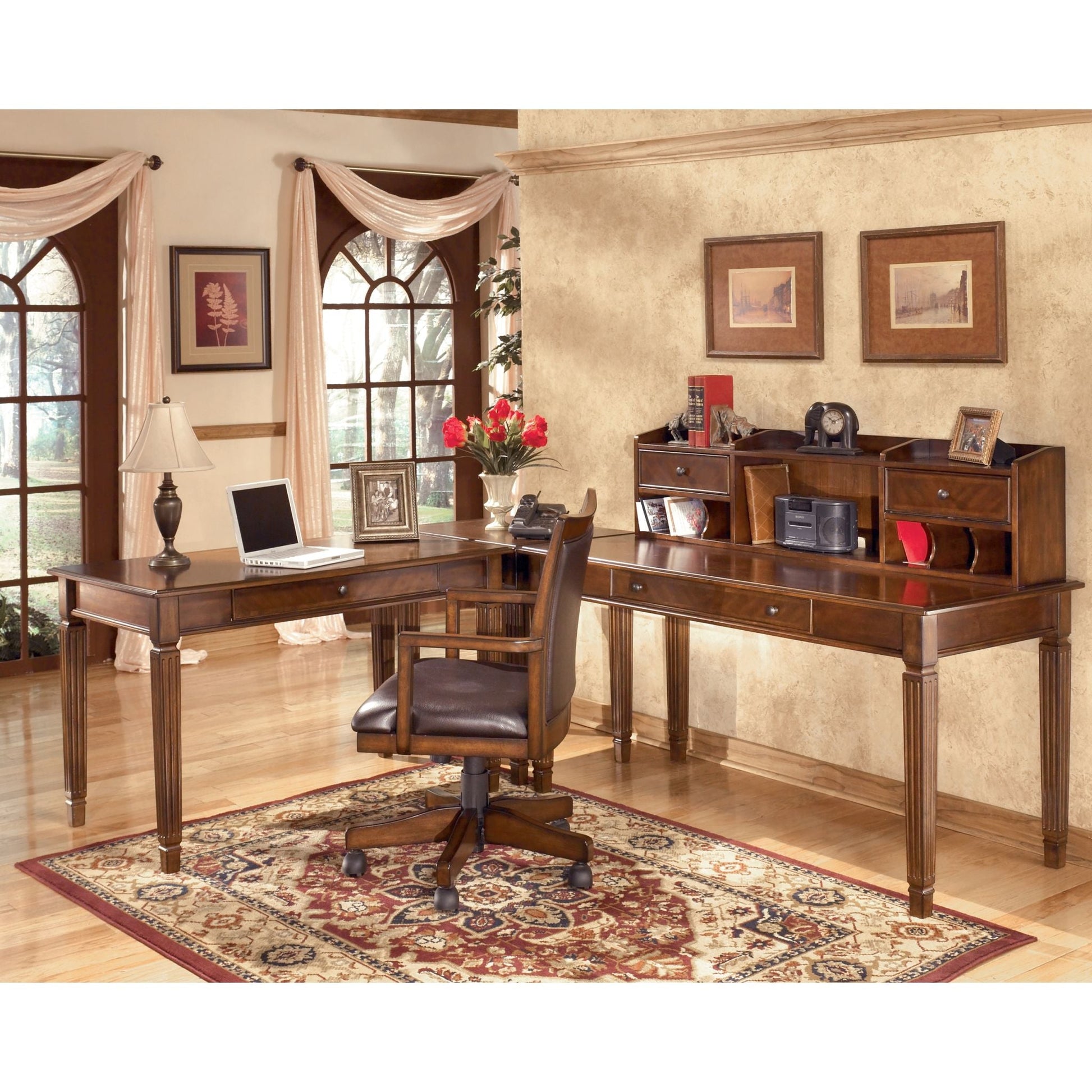 Hamlyn Small Leg Desk - Medium Brown