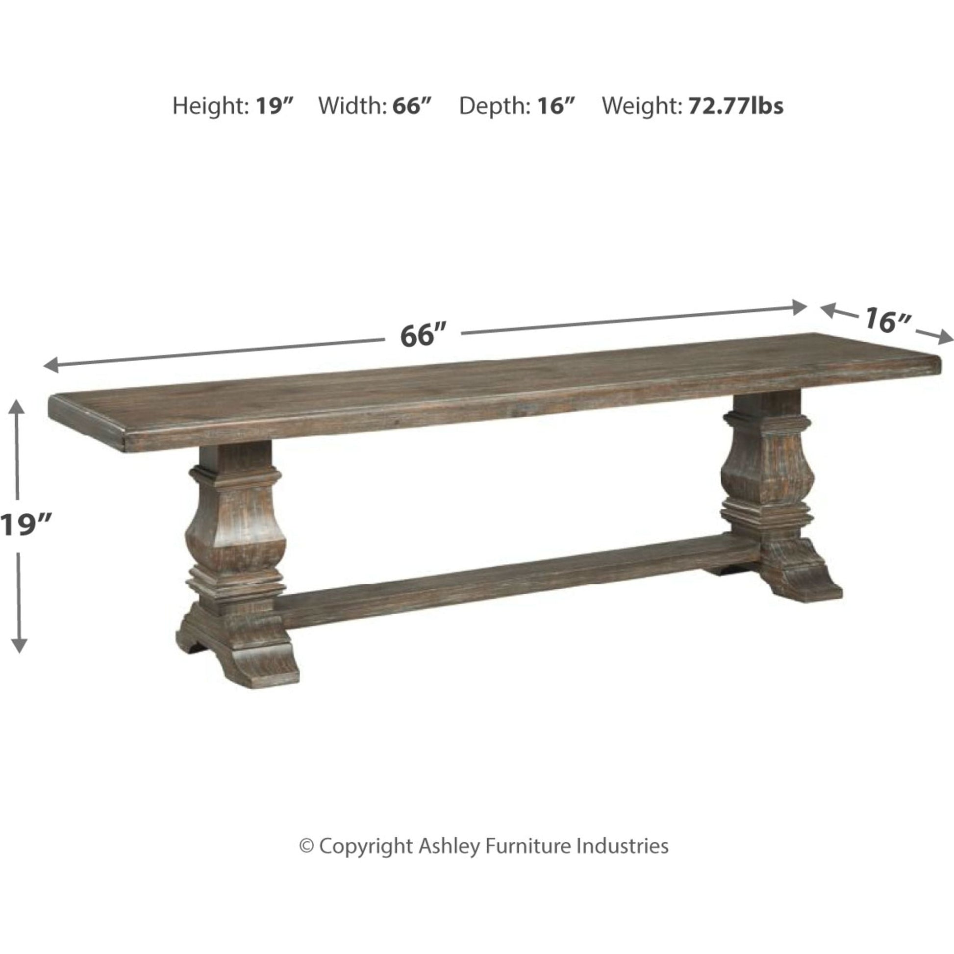 Wyndahl Bench - Rustic Brown - (D813-00)