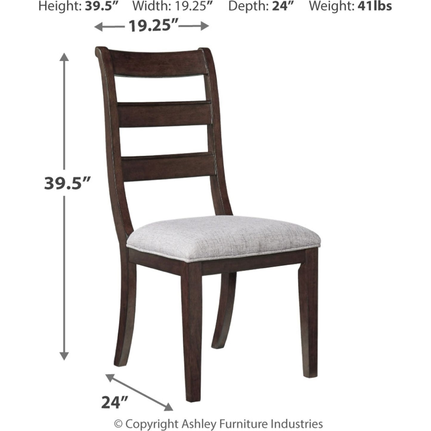 Hilmoore Side Chair - Reddish Brown - (D677-01)