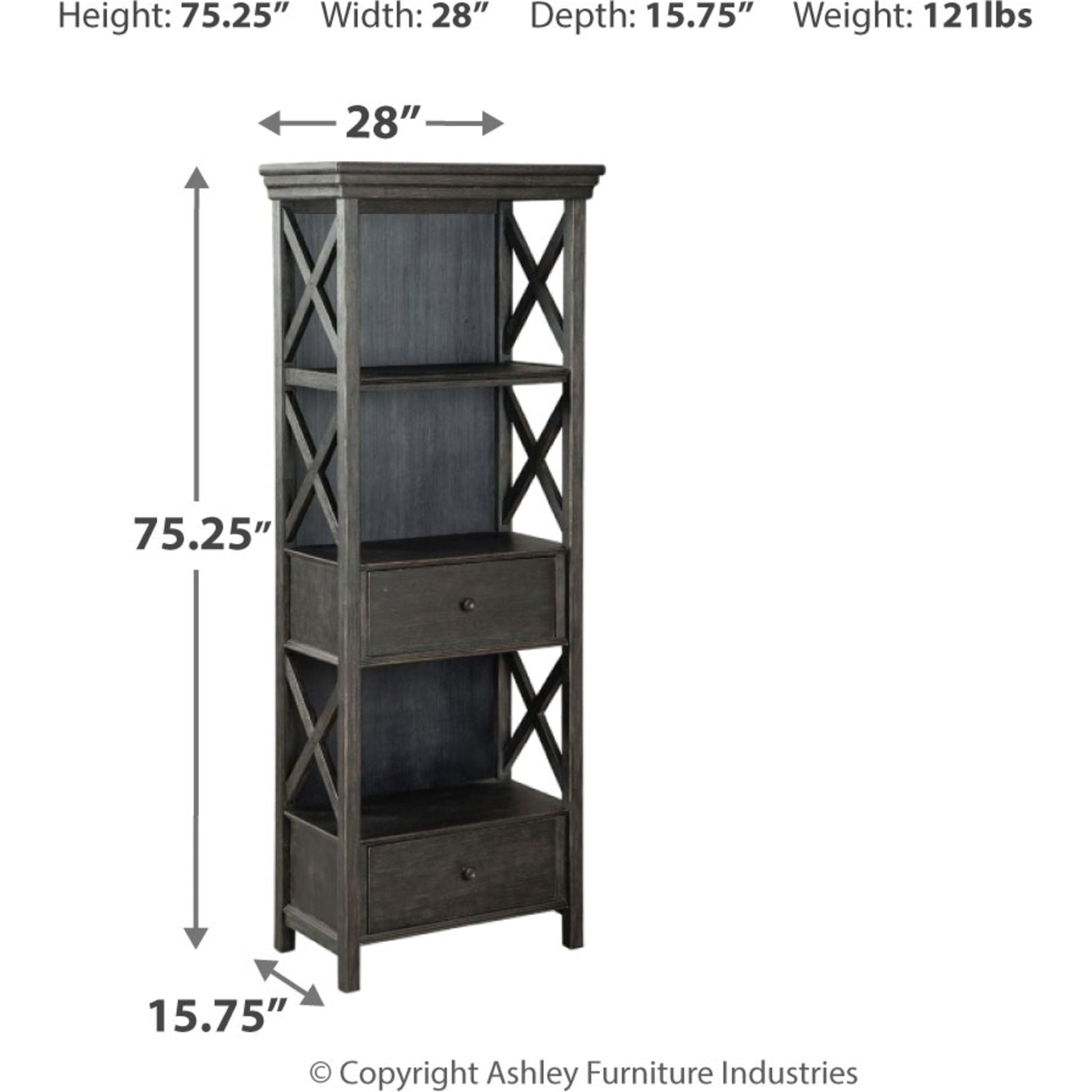 Tyler Creek Display Cabinet - Black/Grey - (D736-76)