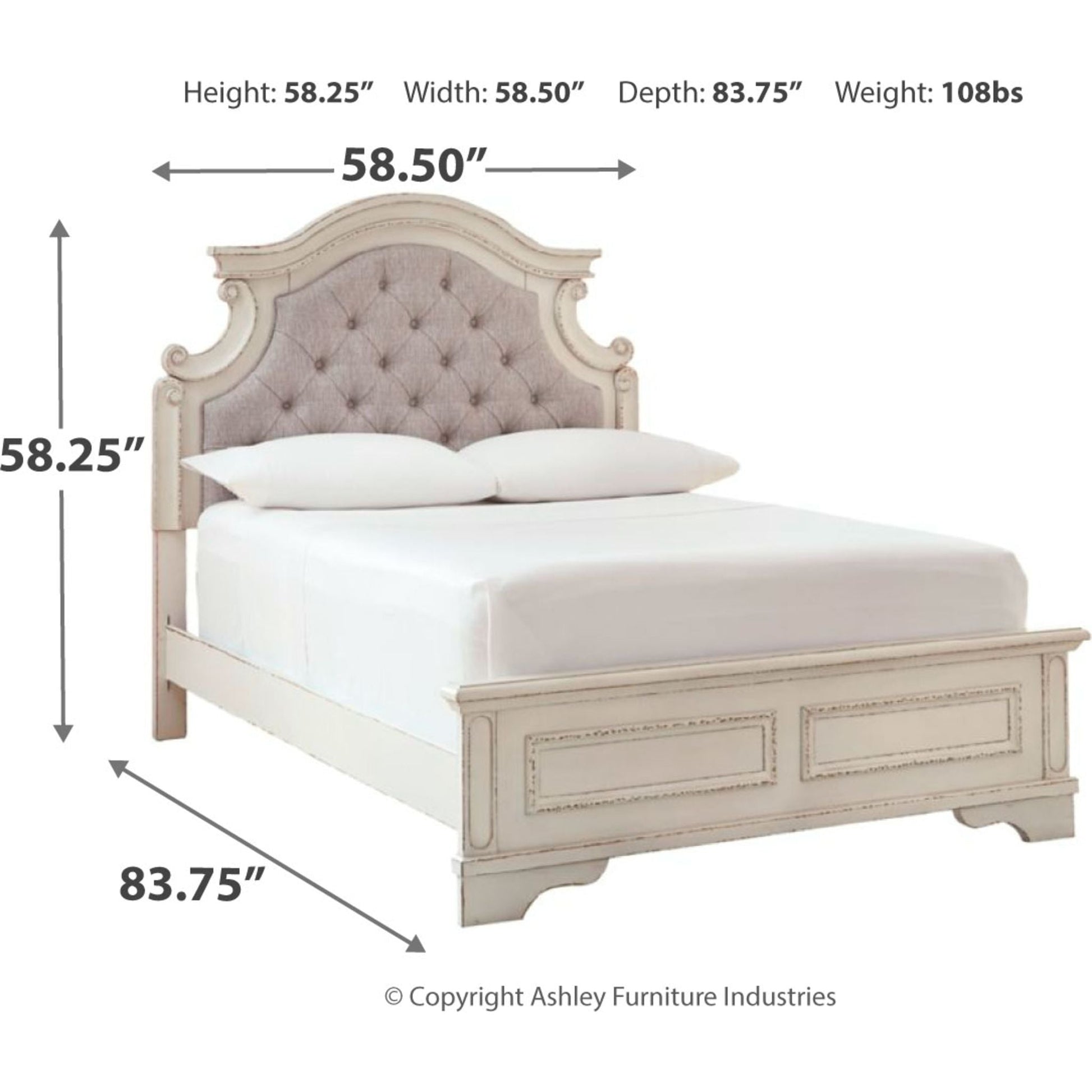 Realyn 3 Piece Full Bed - Chipped White