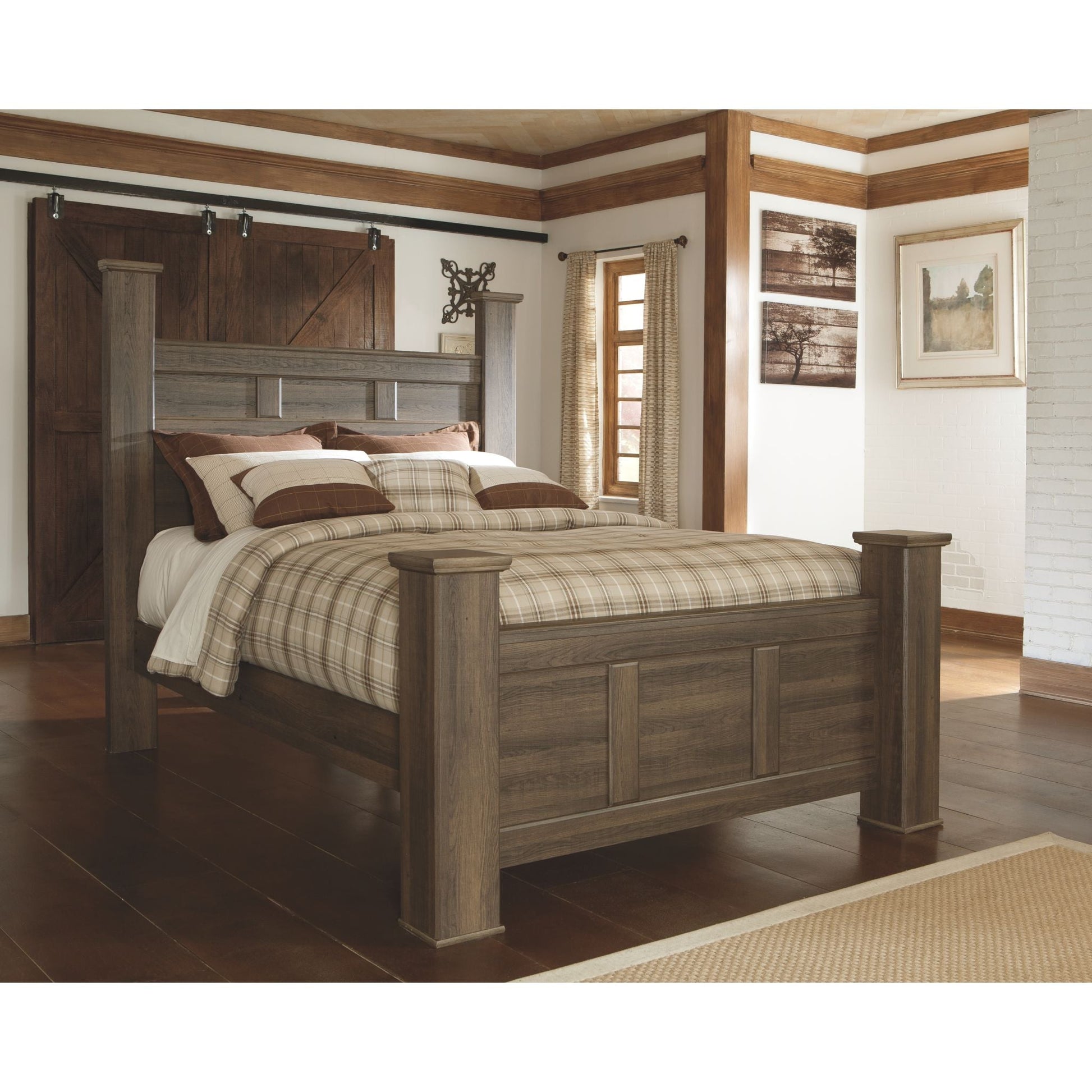 Juararo 6 Piece Queen Poster Bedroom - Dark Brown