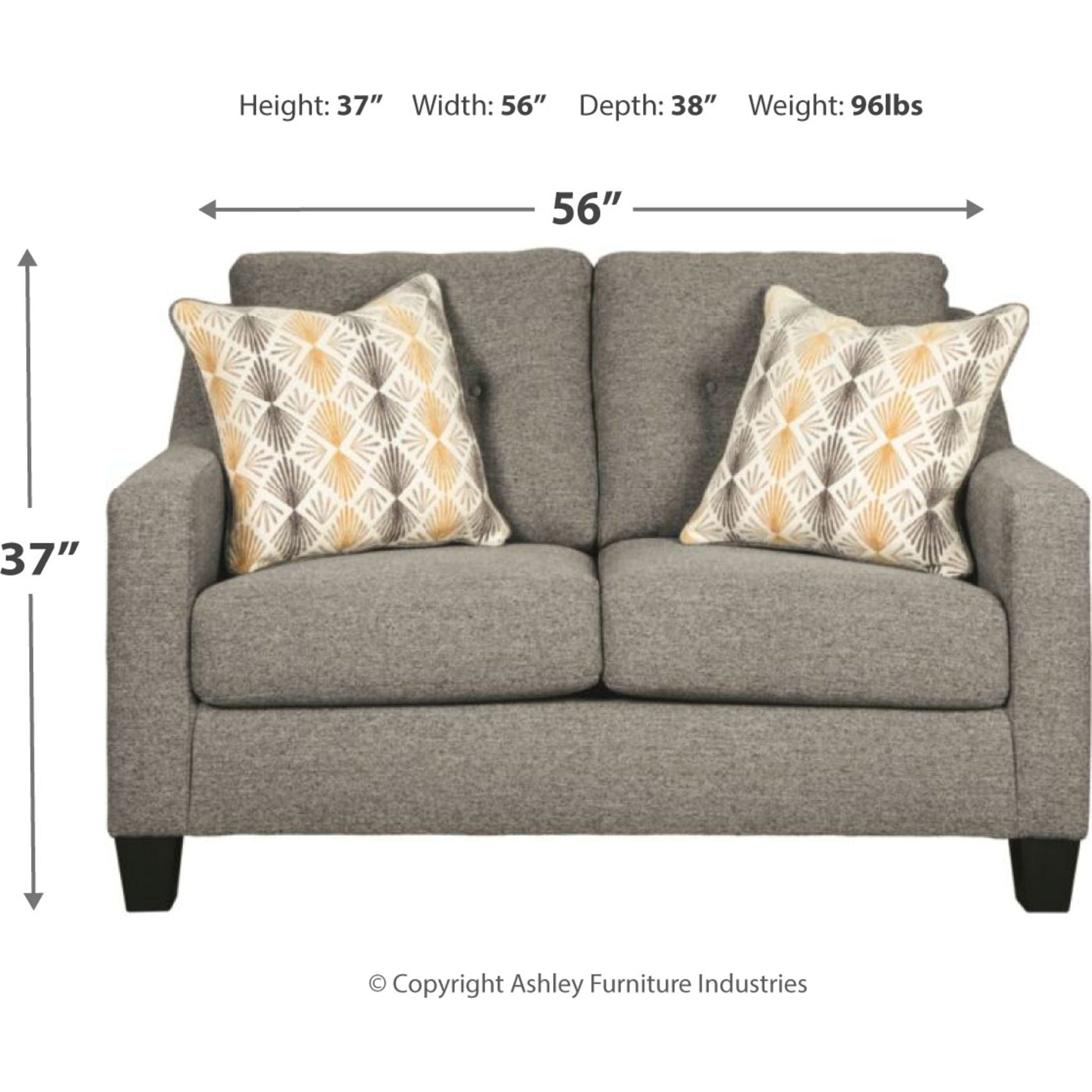 Daylon Loveseat - Graphite