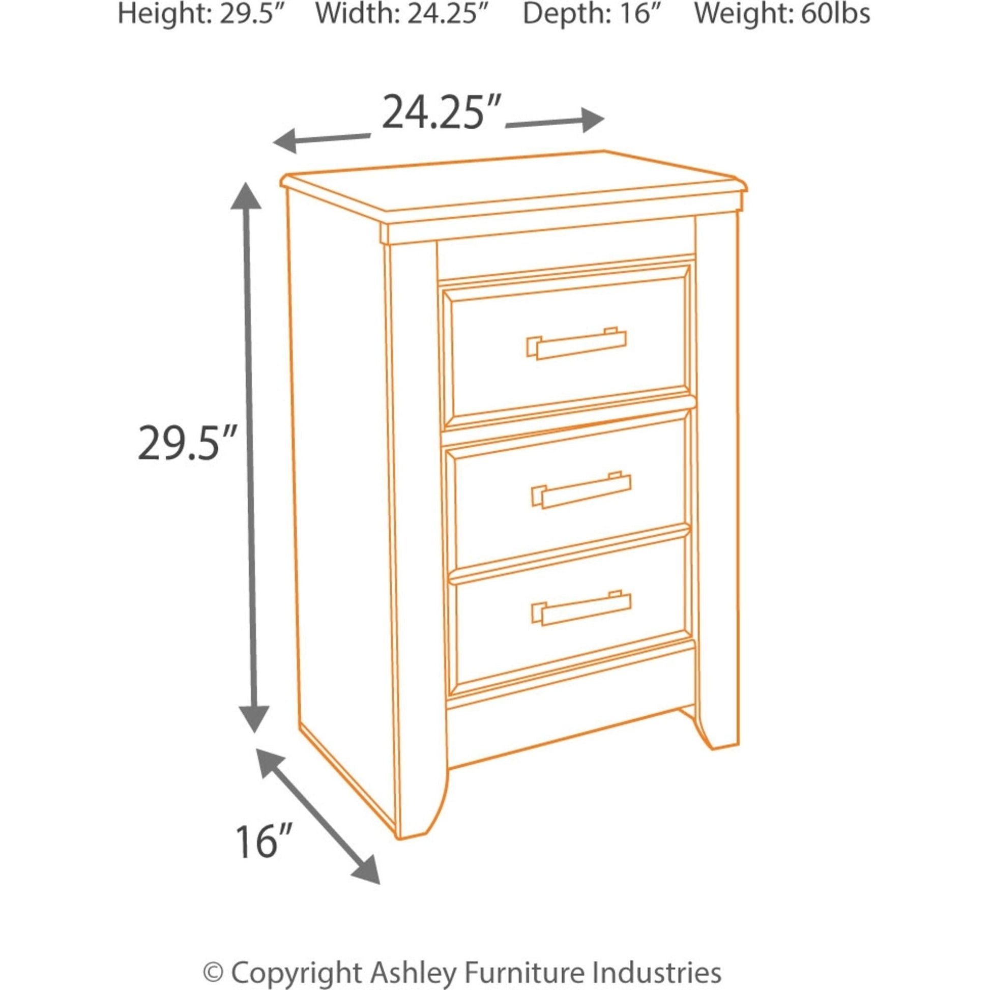 Juararo Nightstand - Dark Brown
