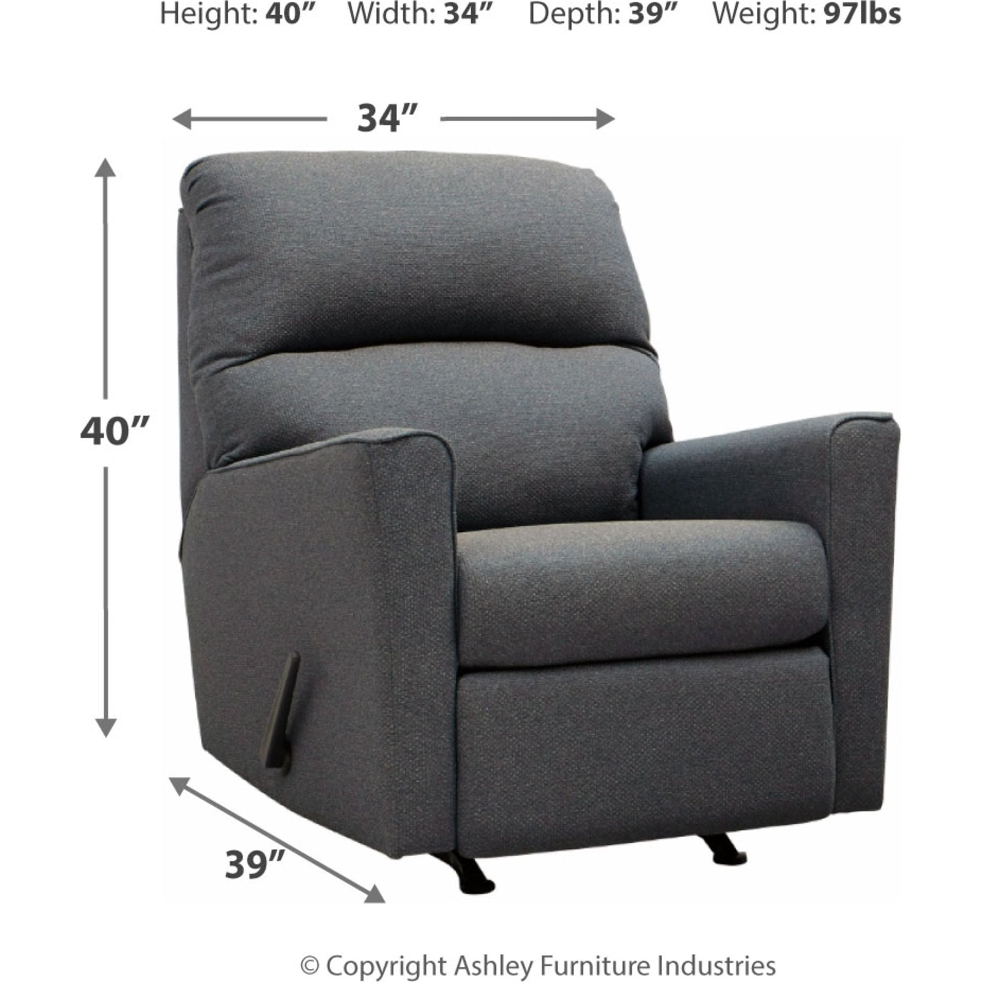 Kiessel Rocker Recliner - Steel