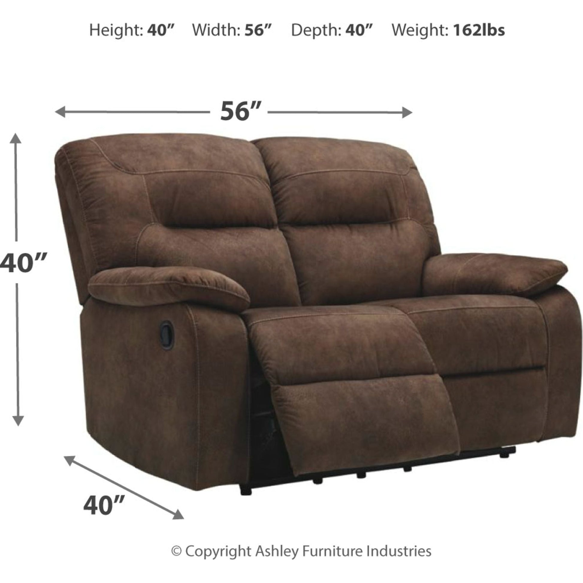 Bolzano Reclining Loveseat - Coffee