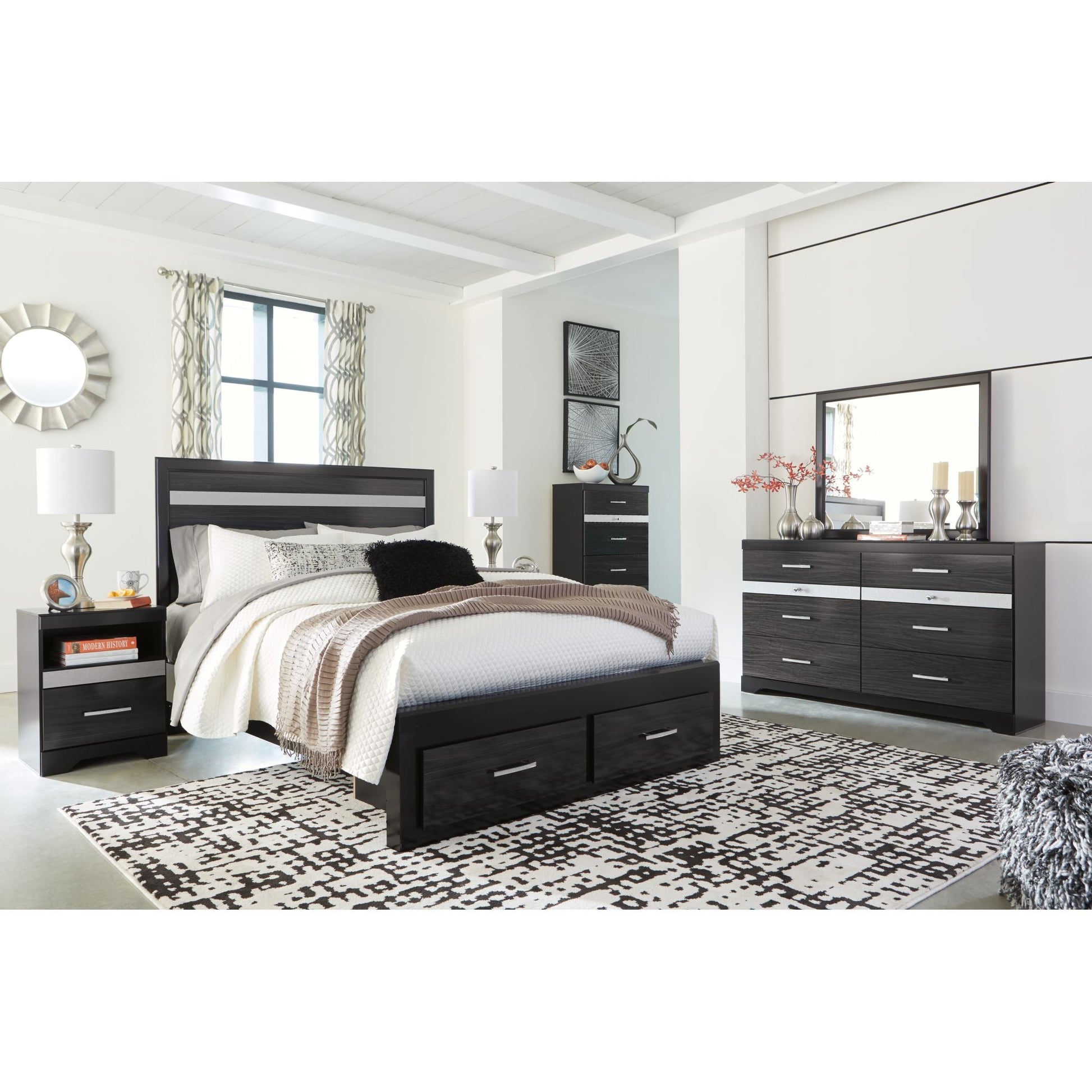 Drake 4 Piece Bed with Storage