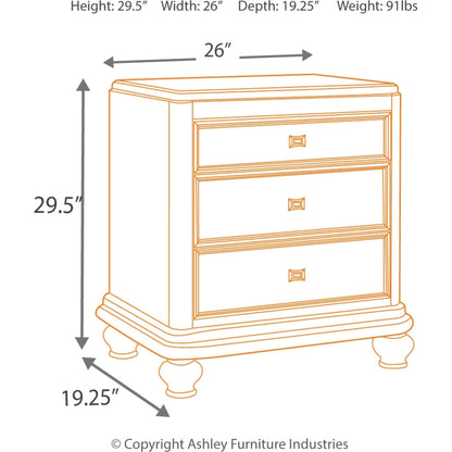 Coralayne Nightstand - Silver