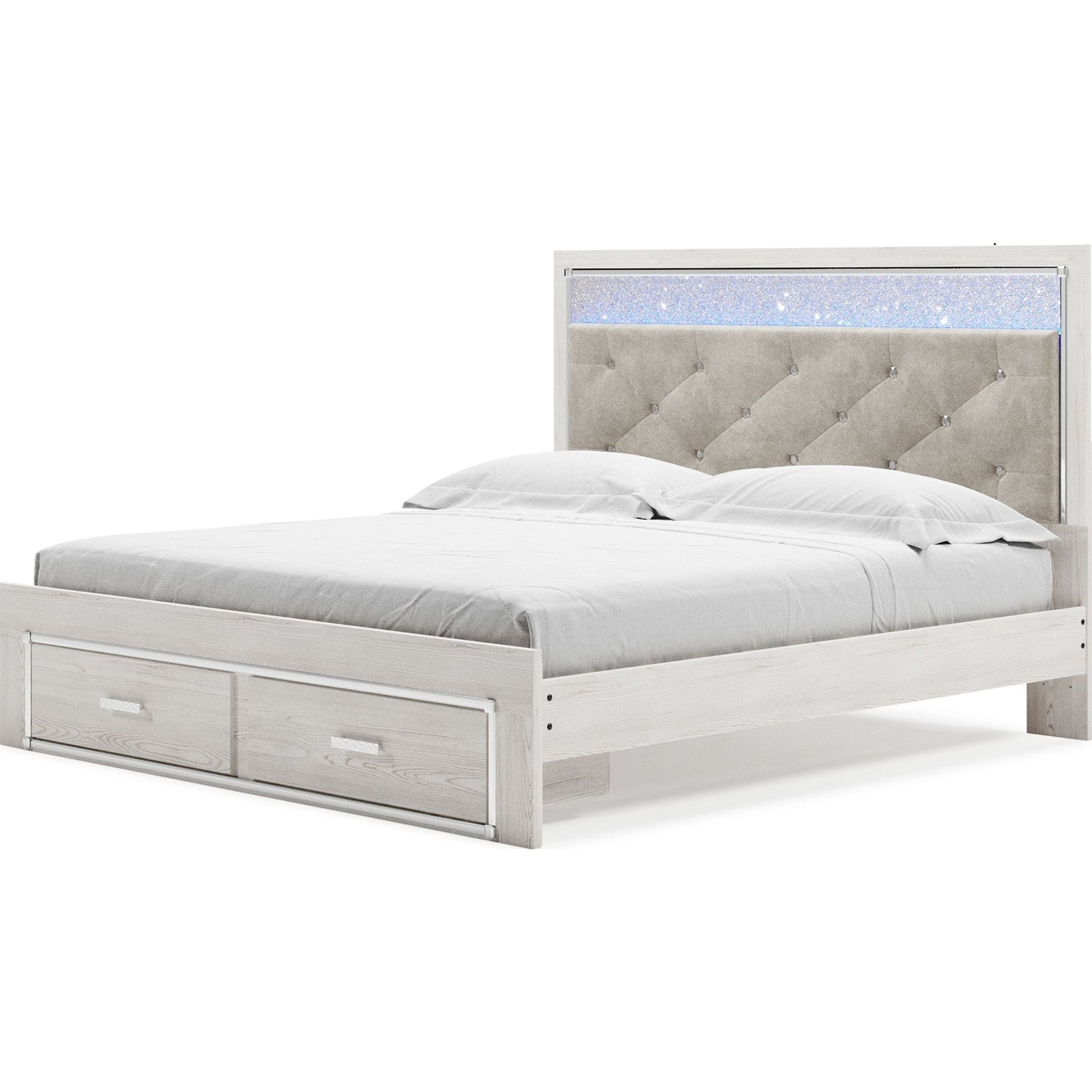 Altyra 3 Piece King Platform Bed - White