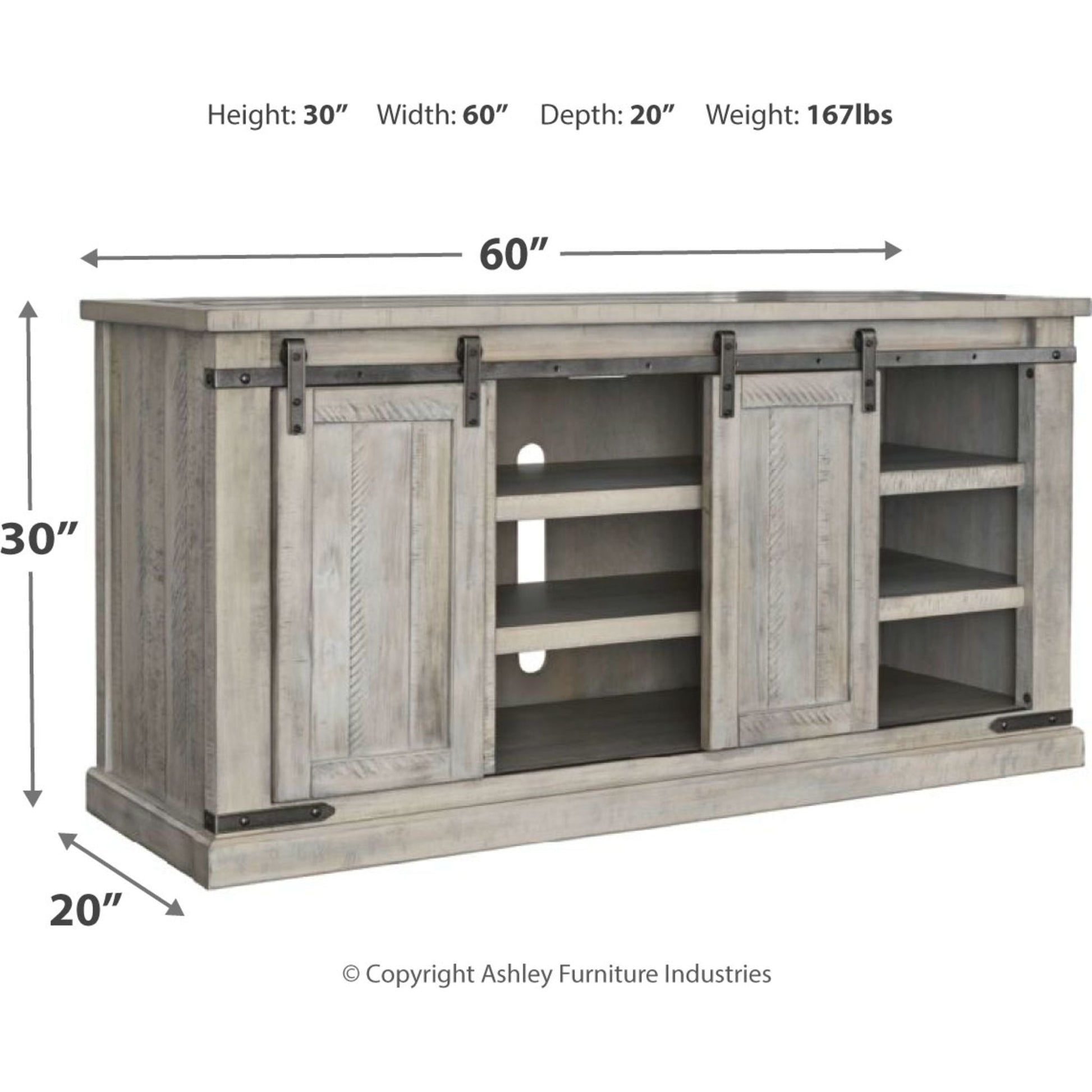 Carynhurst Large TV Stand - Whitewash