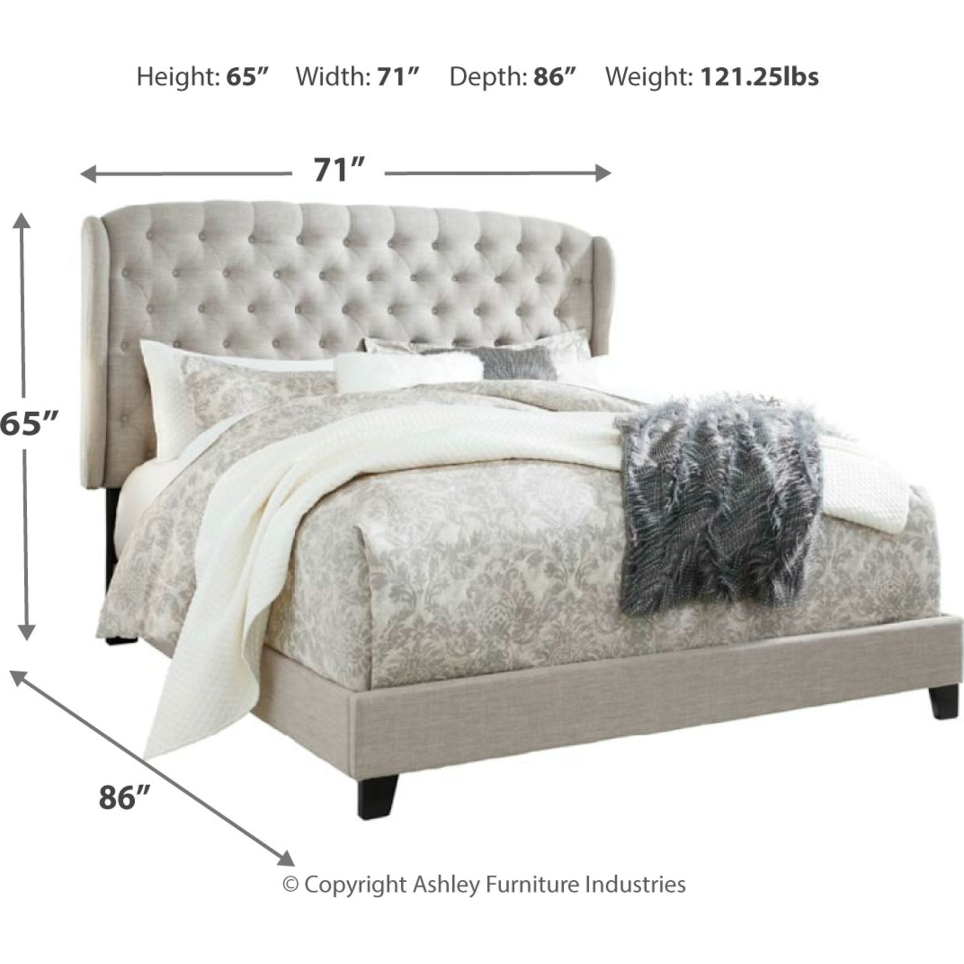 Jerary Queen Bed - Gray