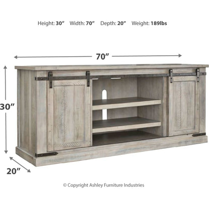 Carynhurst Extra Large TV Stand - Whitewash