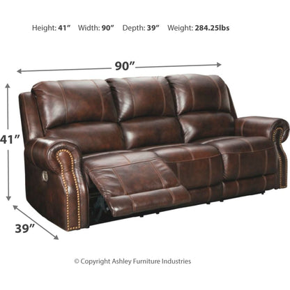 Buncrana Power Reclining Sofa - Chocolate