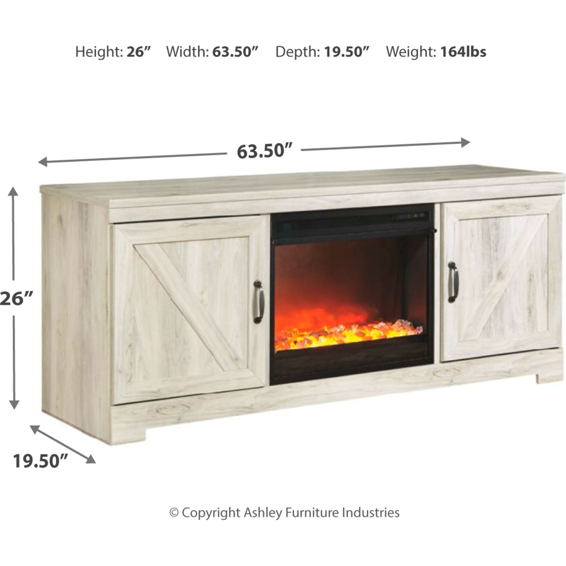 Bellaby Entertainment / Fireplace - White Wash