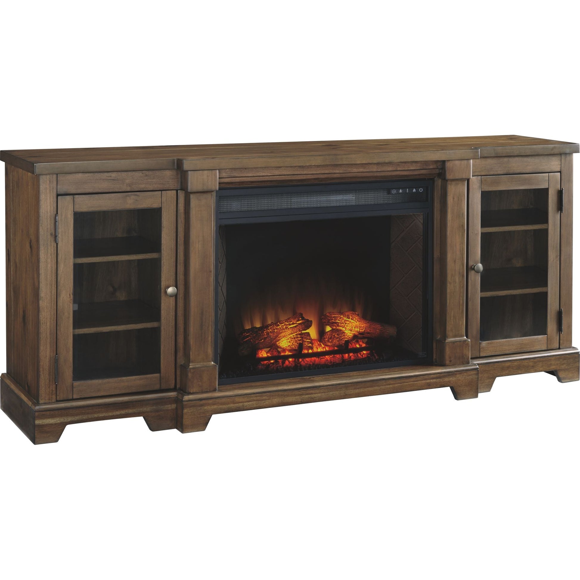 Flynnter Large TV Stand - Medium Brown