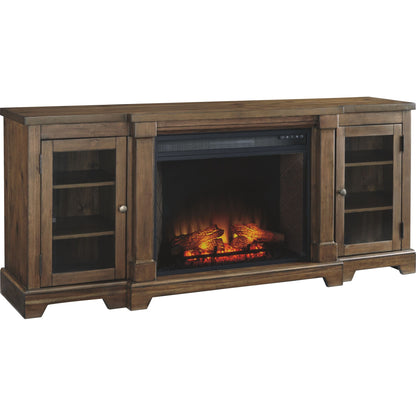 Flynnter Large TV Stand - Medium Brown