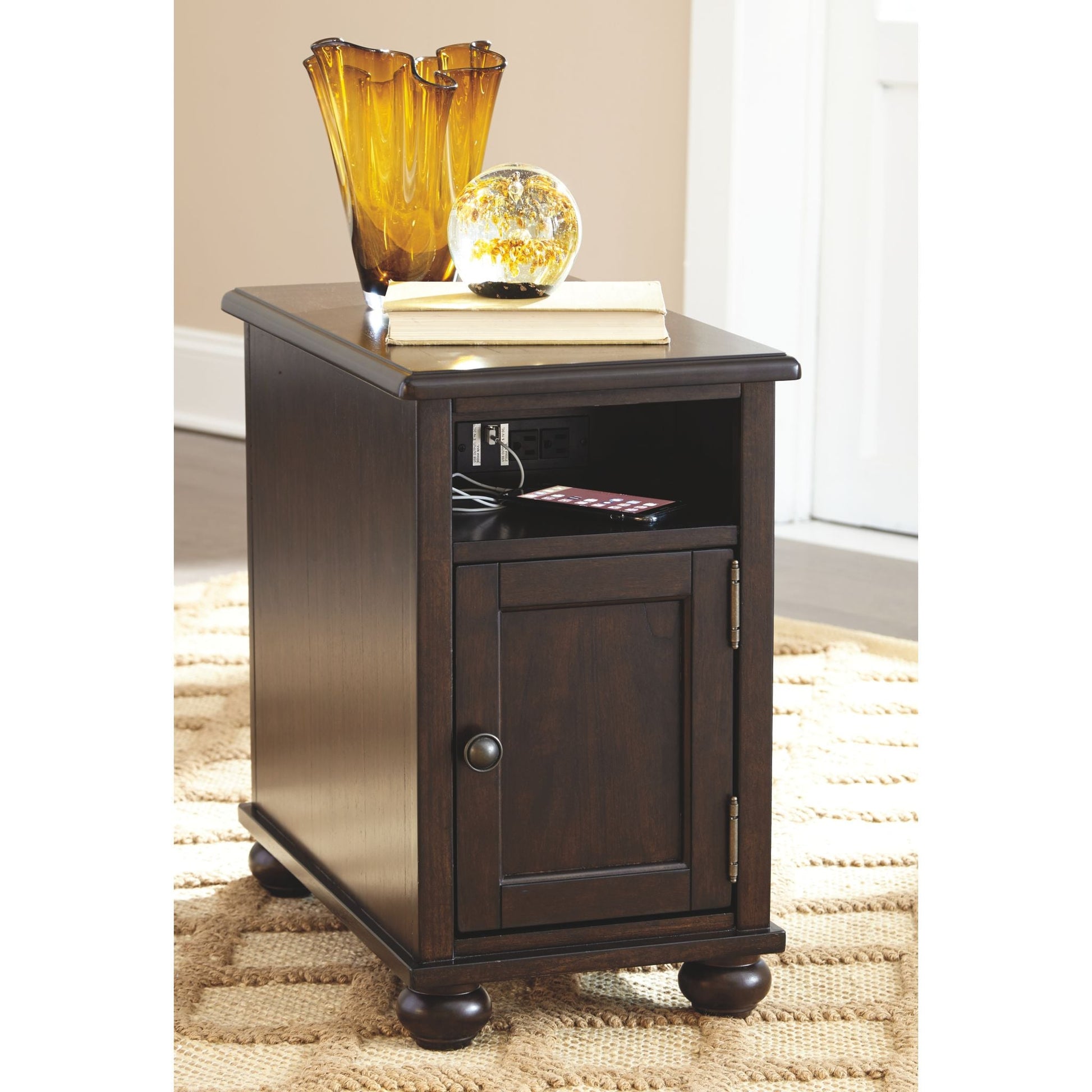 Rowley Creek Chair Side End Table - Dark Brown