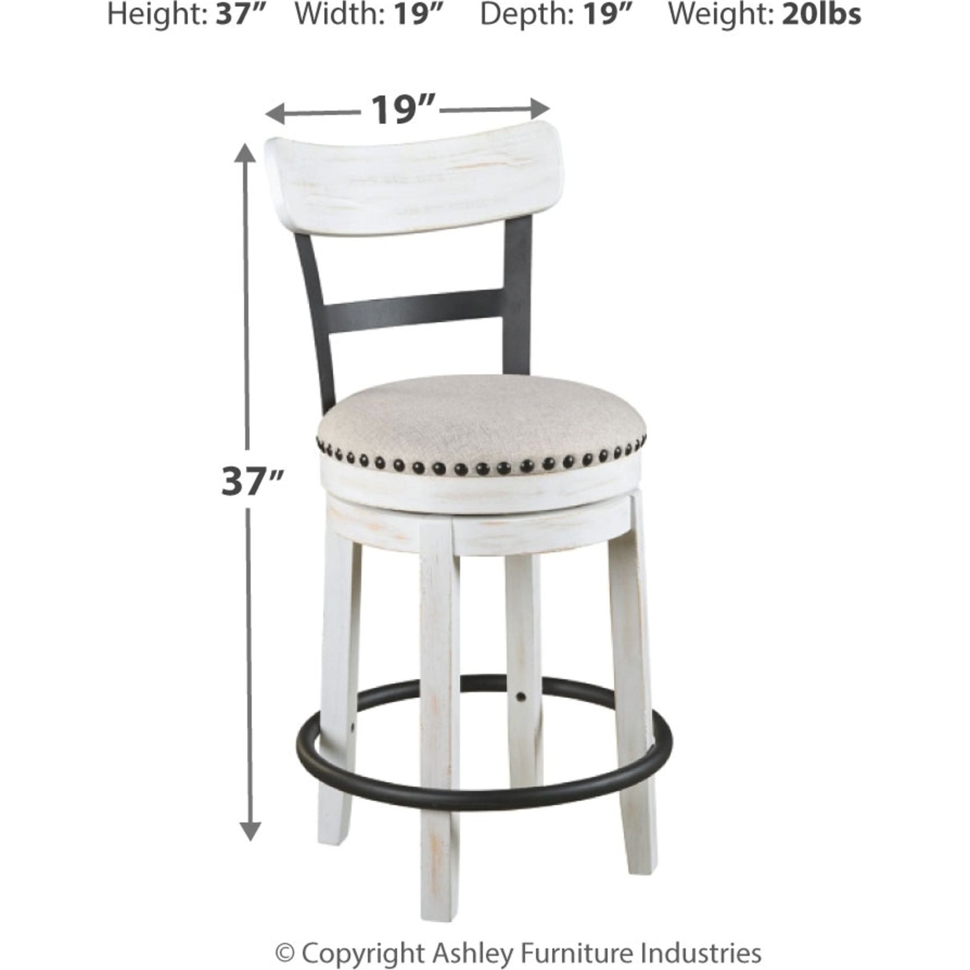 Valebeck Bar Stool - White - (D546-524)