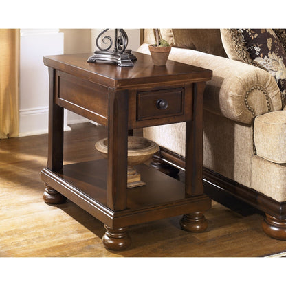 Porter End Table - Rustic Brown