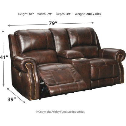 Buncrana Power Reclining Loveseat - Chocolate