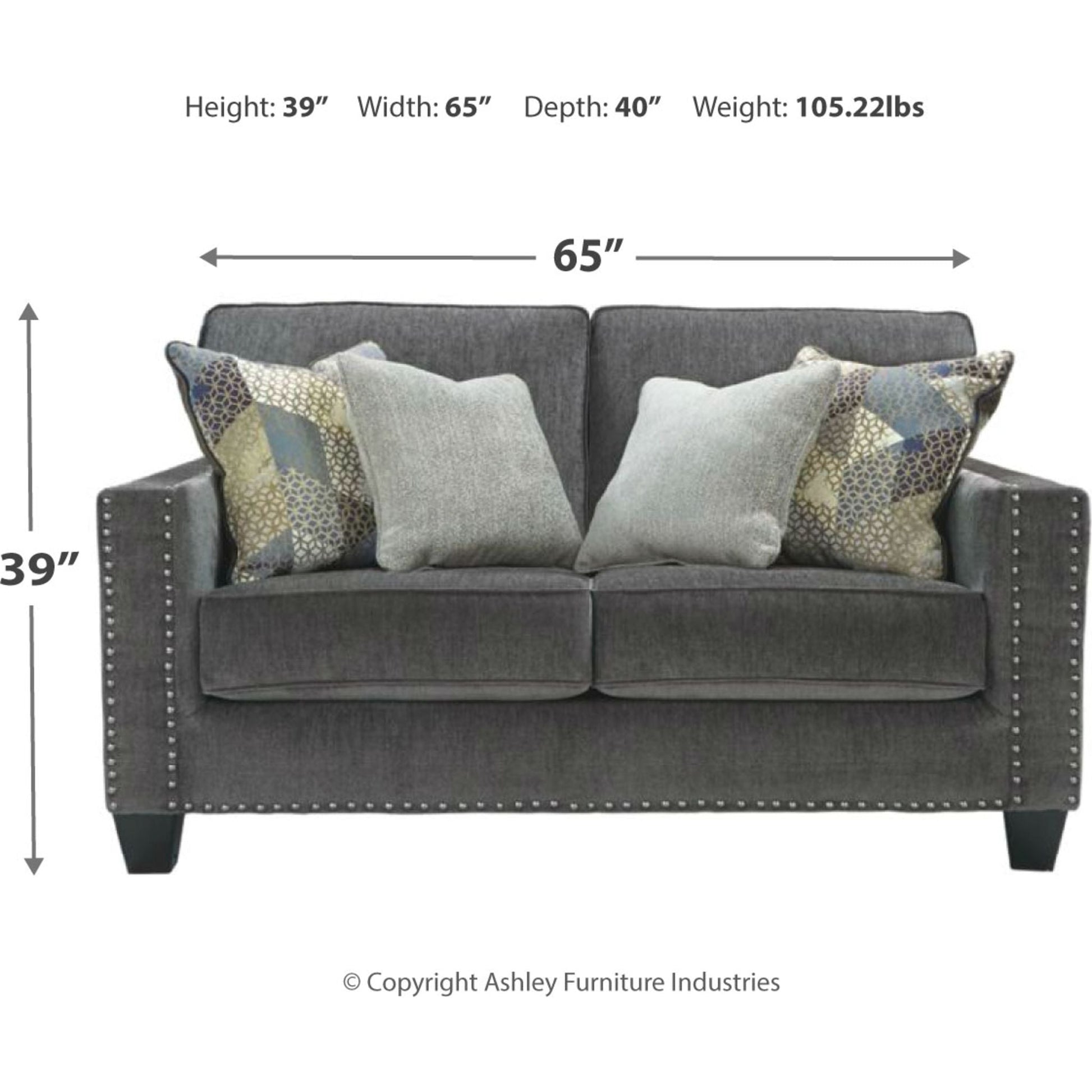 Dilanger Loveseat - Smoke
