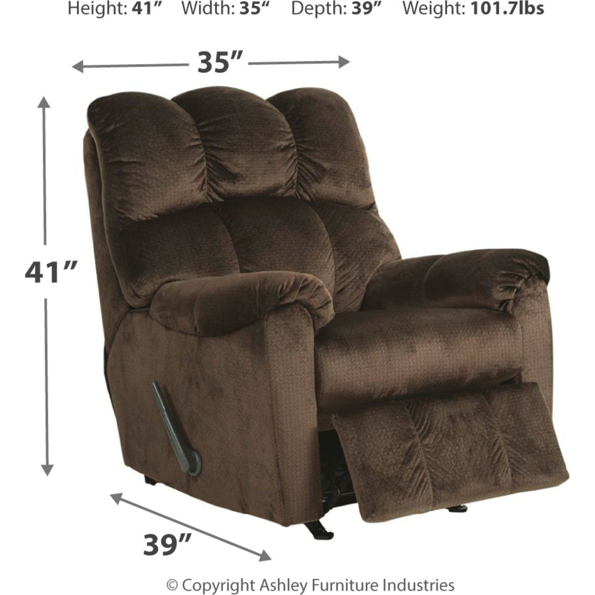 Parketon Rocker Recliner - Chocolate