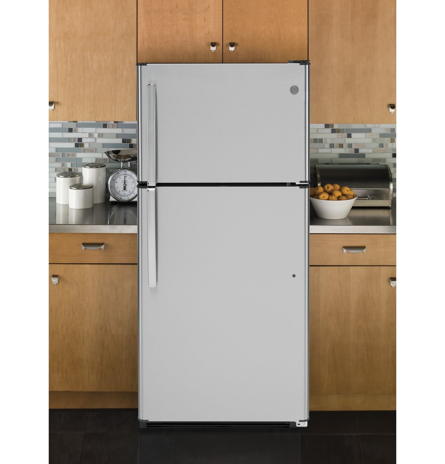 GE® Energy Star 18 Cu. Ft. Top-Freezer Refrigerator Stainless Steel - GTE18FSLKSS