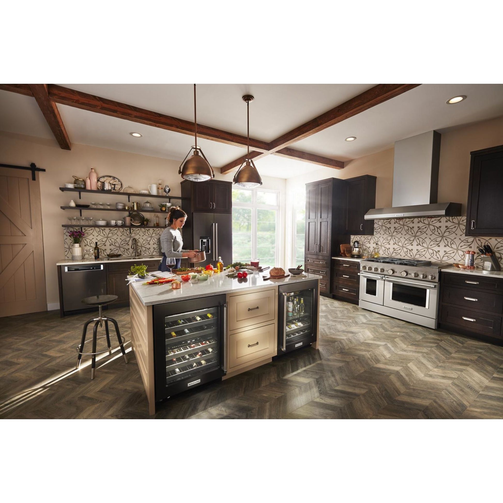 KitchenAid French Door Fridge (KRFC704FBS) - Black Stainless