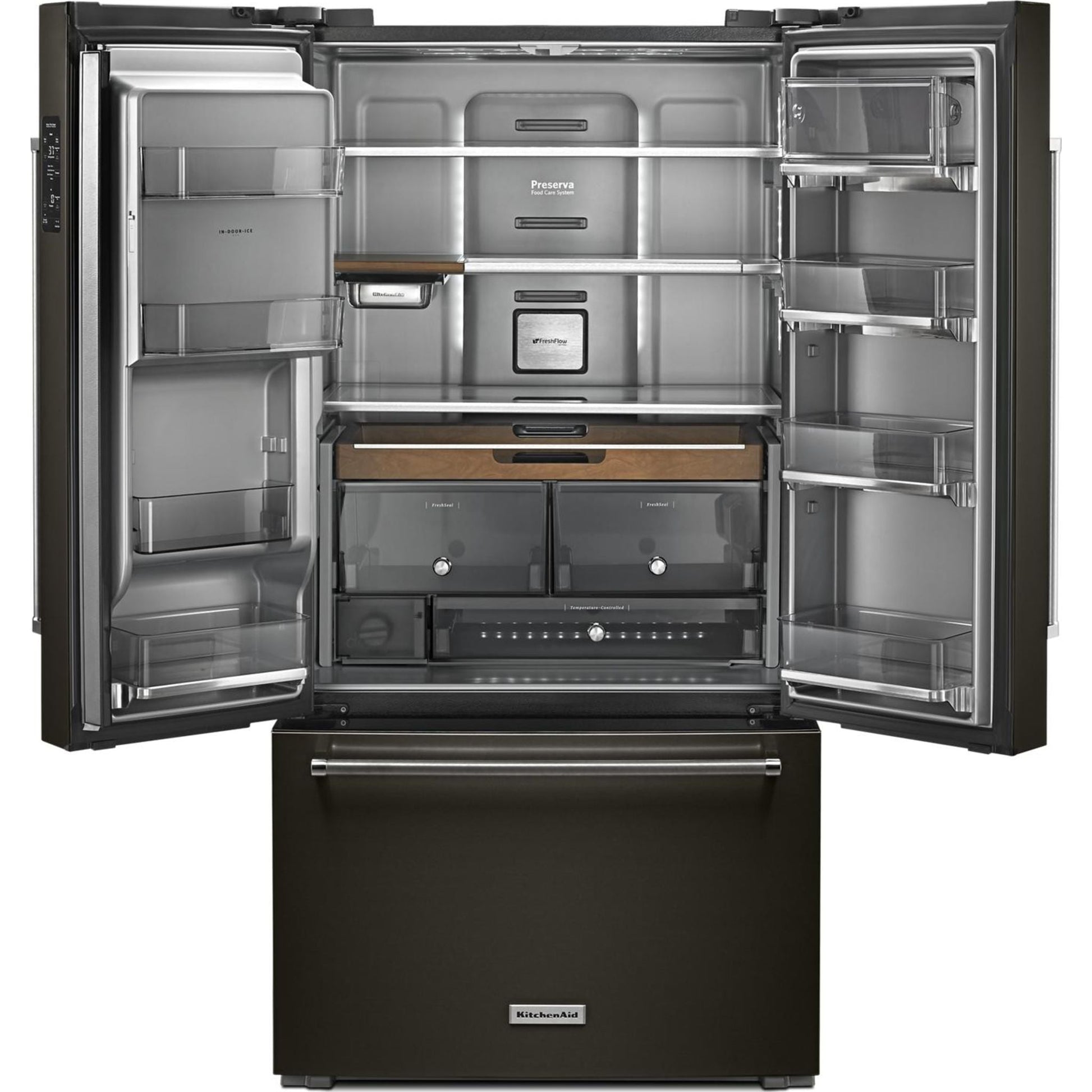 KitchenAid French Door Fridge (KRFC704FBS) - Black Stainless