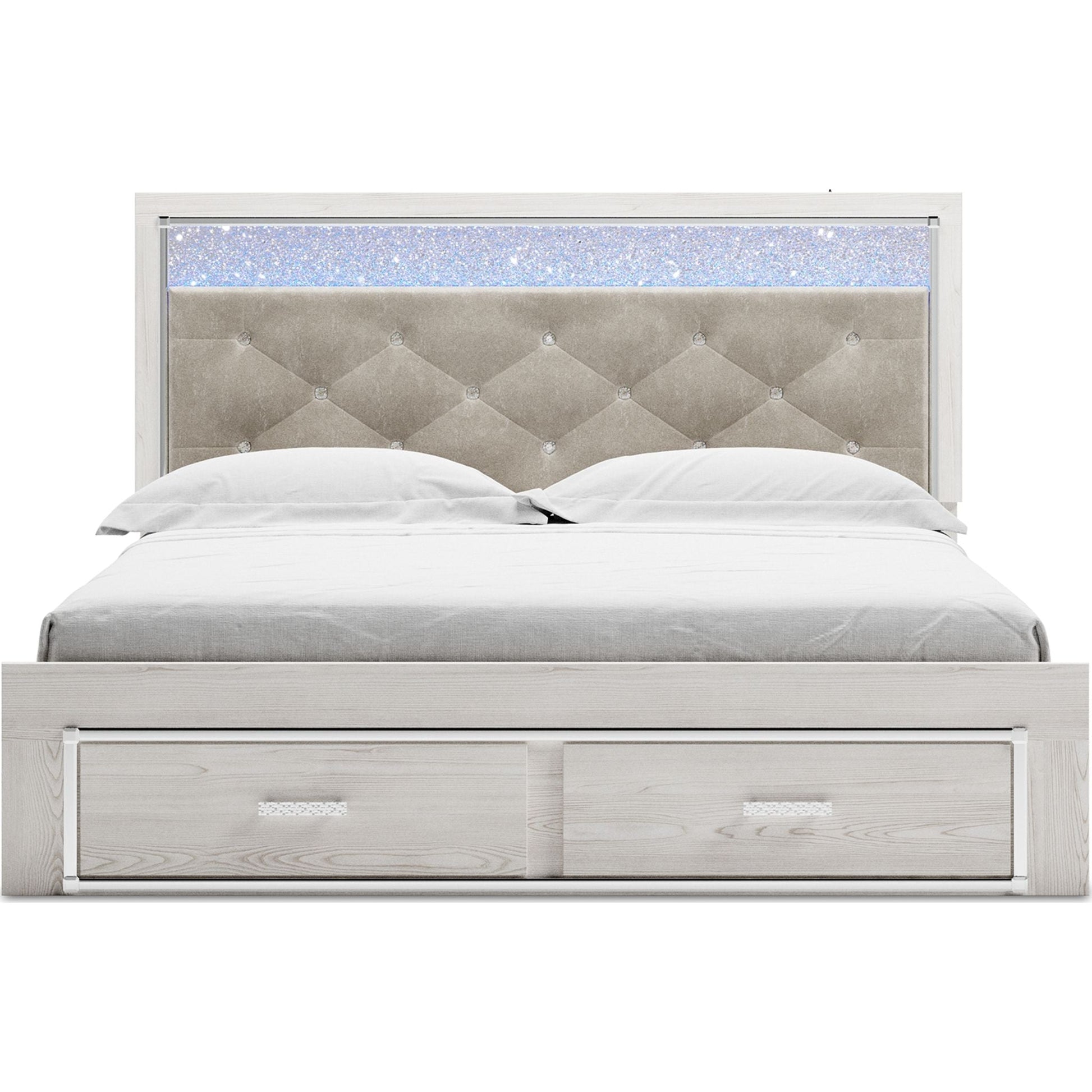 Altyra 3 Piece King Platform Bed - White